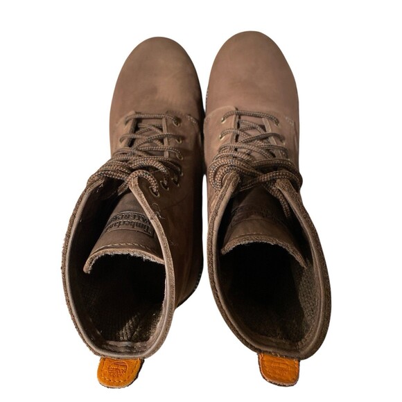 Timberland Men's 6-Inch Waterproof Nubuck Leather Boots Dark Brown Work 11M - Picture 7 of 9